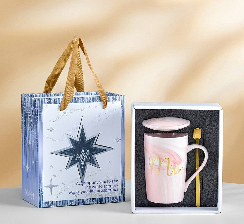 Pink mug with floral design