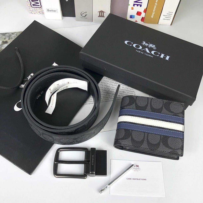 Coach belt and wallet set