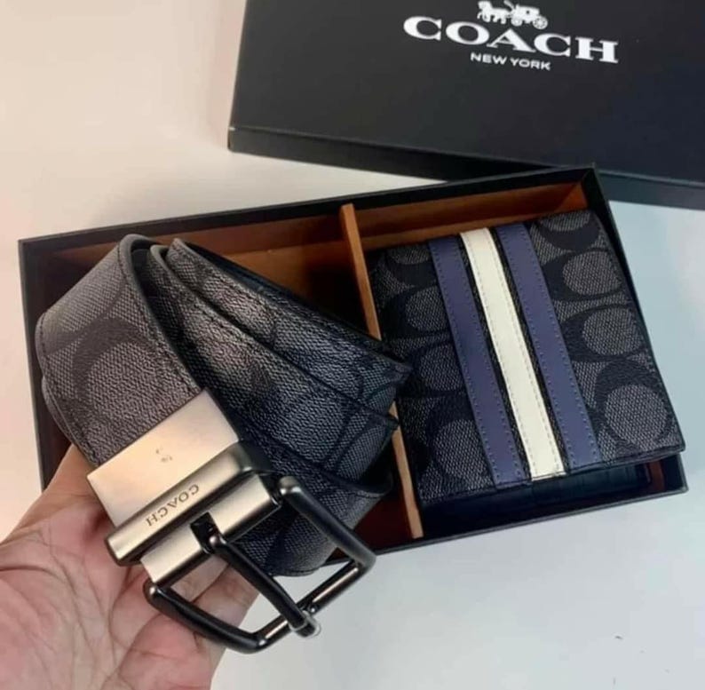 Coach belt silver