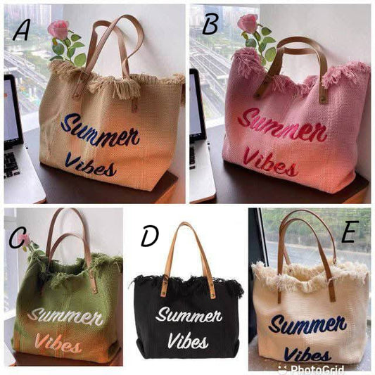 Collage of five tote bags