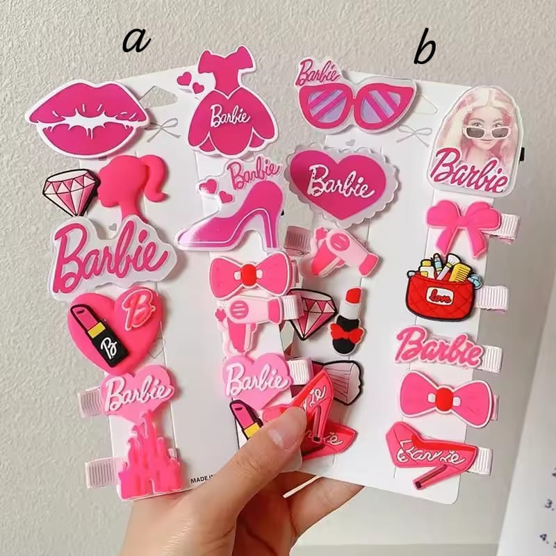 Collection of pink stickers cartoon themed 