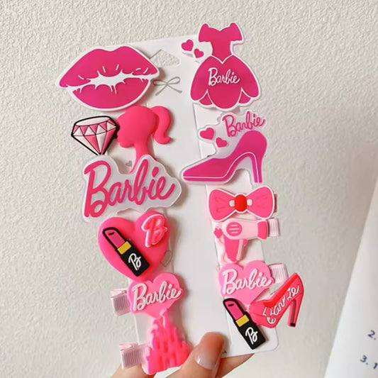 Collection of pink themed cartoon stickers 