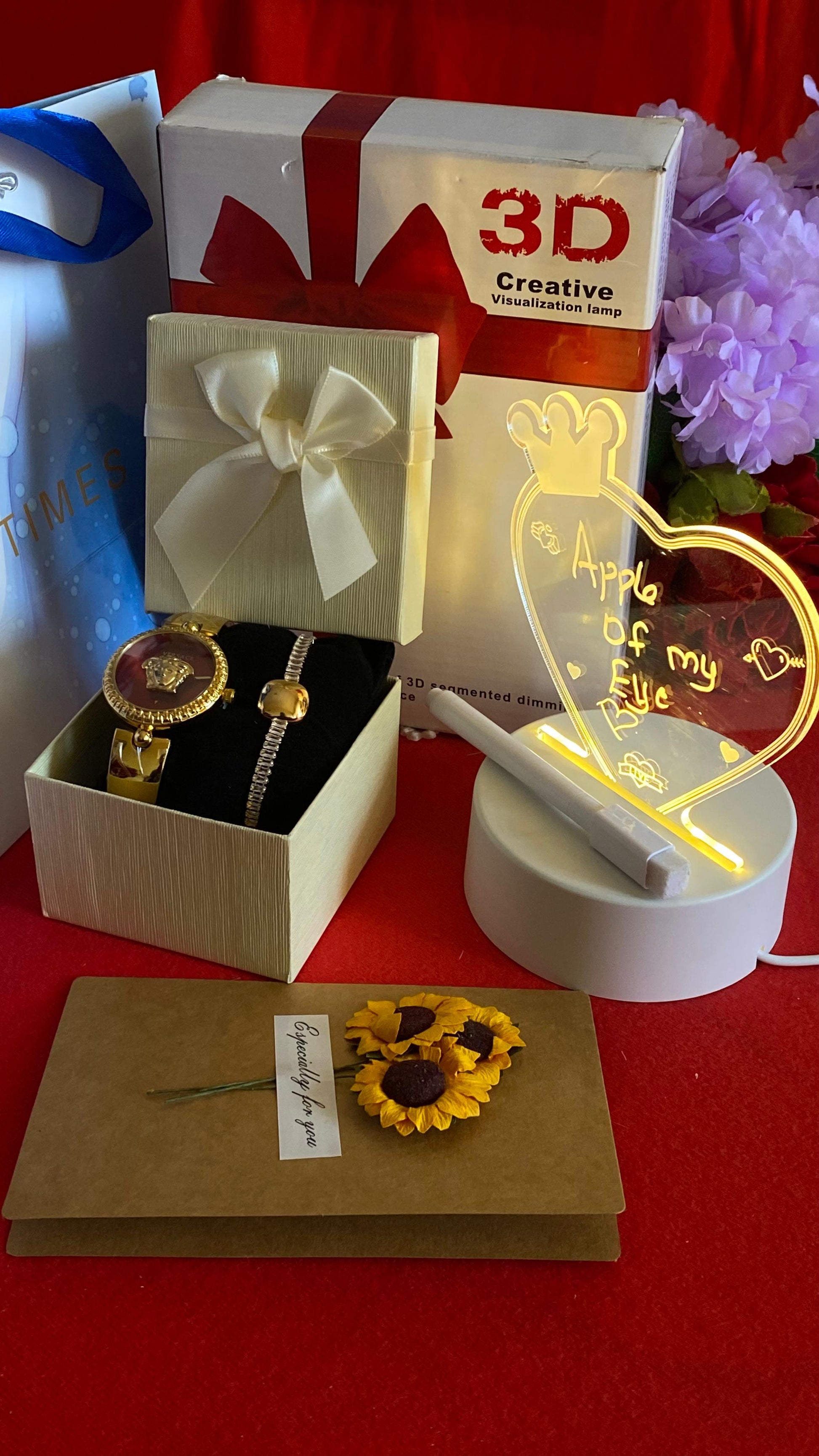 Gift set and decorative items including watch