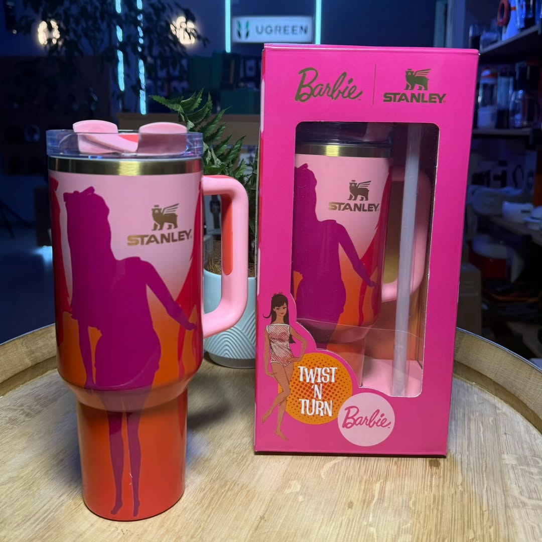 Pink Stanley tumbler with packaging 