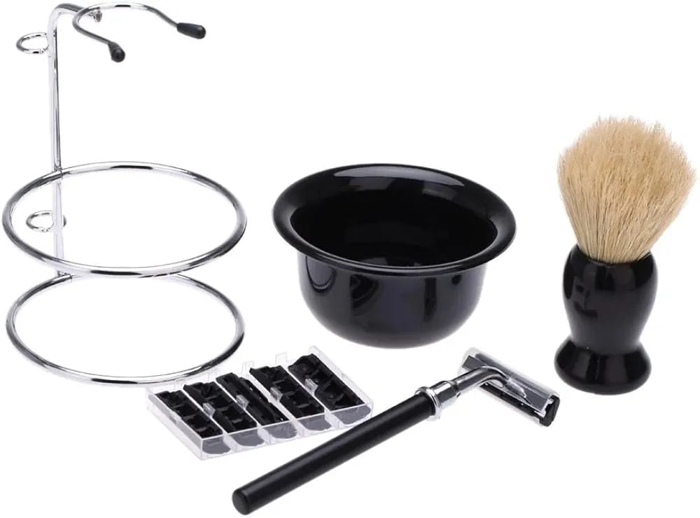 Shaving kit with black bowl