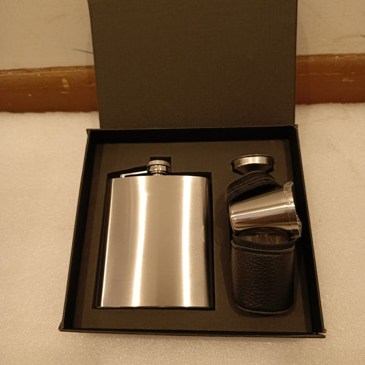 Stainless steel flask and cups set