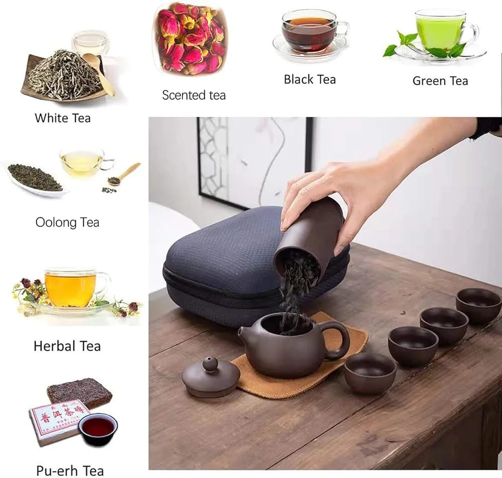 Tea making setup with various kind of tea 