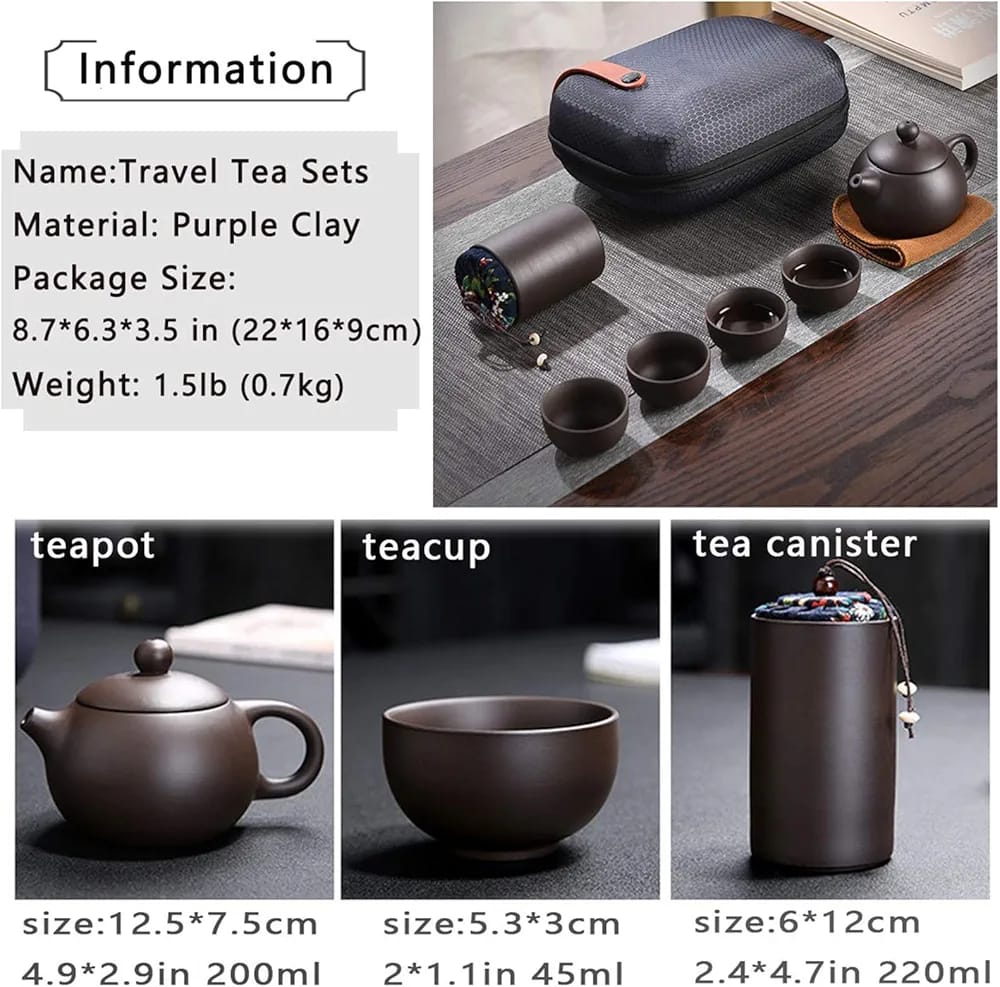 Travel tea set with tea pot 