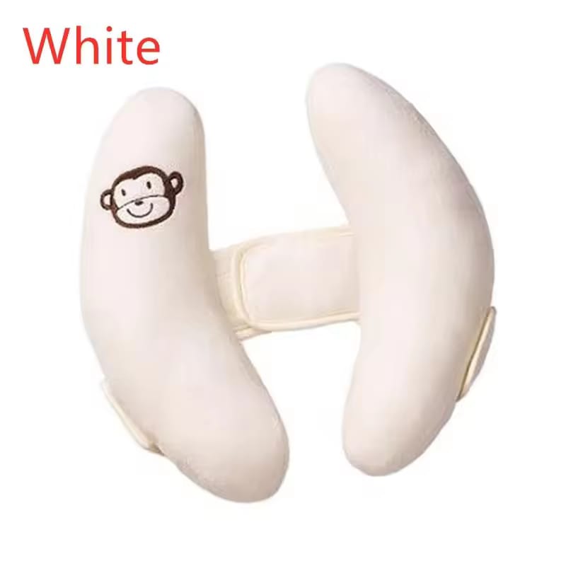 White baby head support with monkey design 